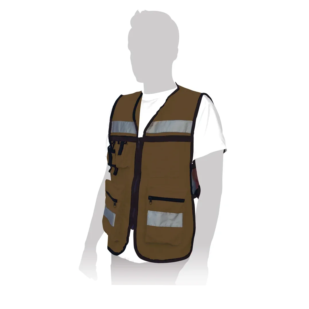 Chaleco brigadista c/cinta reflejante beige AKSI