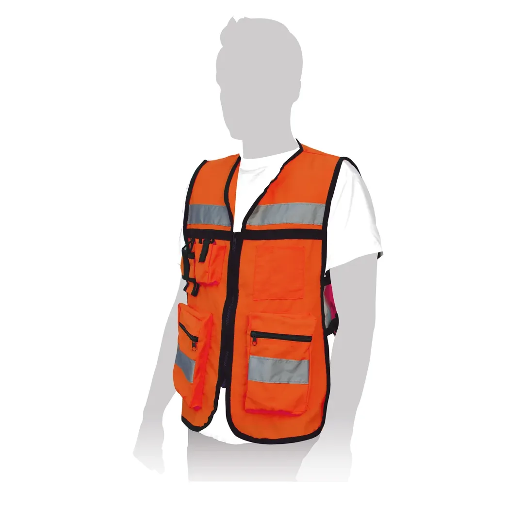 Chaleco brigadista c/cinta reflejante naranja AKSI