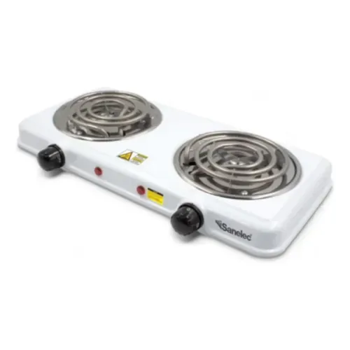 Parrilla eléctrica doble blanca c/termostato Sanelec
