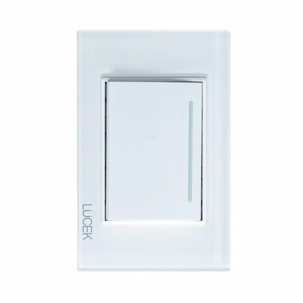Placa c/apagador sencillo Lucek cristal blanco