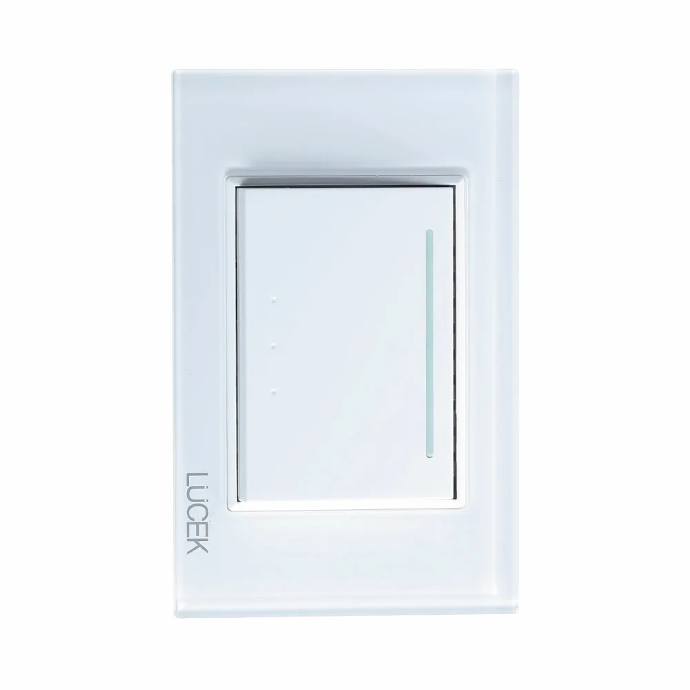 Placa c/apagador de escalera Lucek cristal blanco