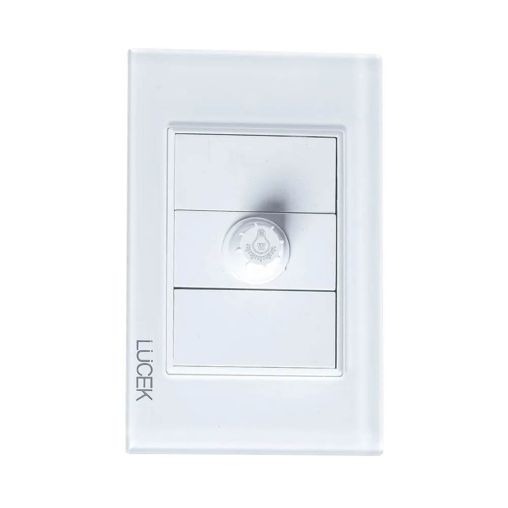 Placa c/dimmer Lucek cristal blanco