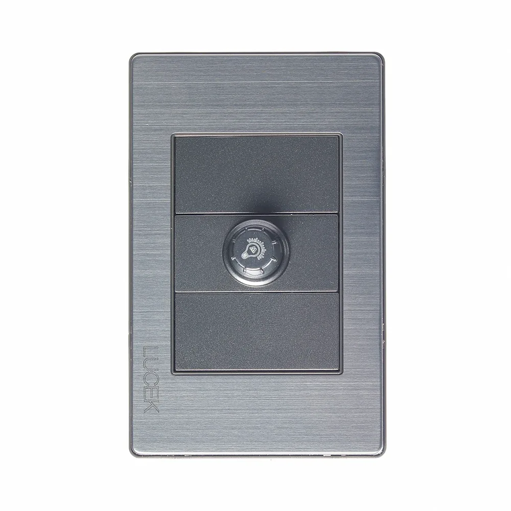 Placa c/dimmer Lucek premium acero inox.