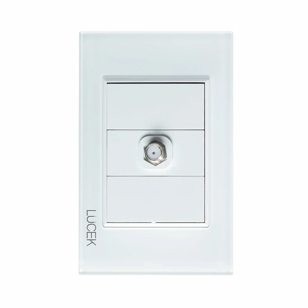 Placa c/toma de TV Lucek cristal blanco