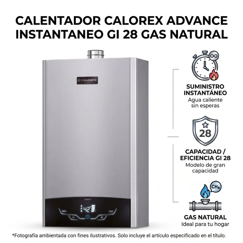 Calentador instantáneo Plenus Advance 24 Calorex gas LP